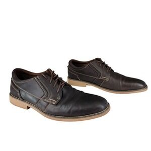 Steve Madden Oxfords sz 9.5 Men P-Lavar Dark Brown Lace Up Derby Casual Business